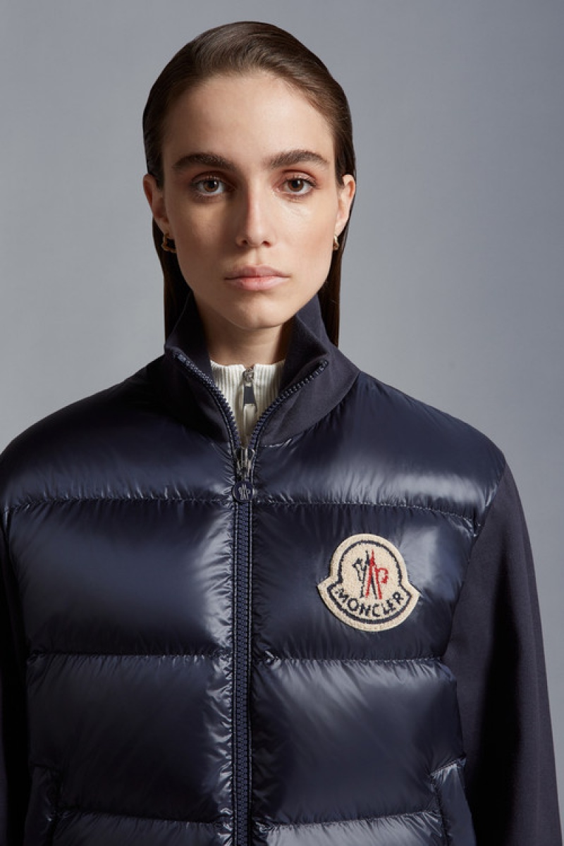 Sudaderas Moncler Acolchado Zip-up Mujer Azul Marino Azules | NFOK-75610