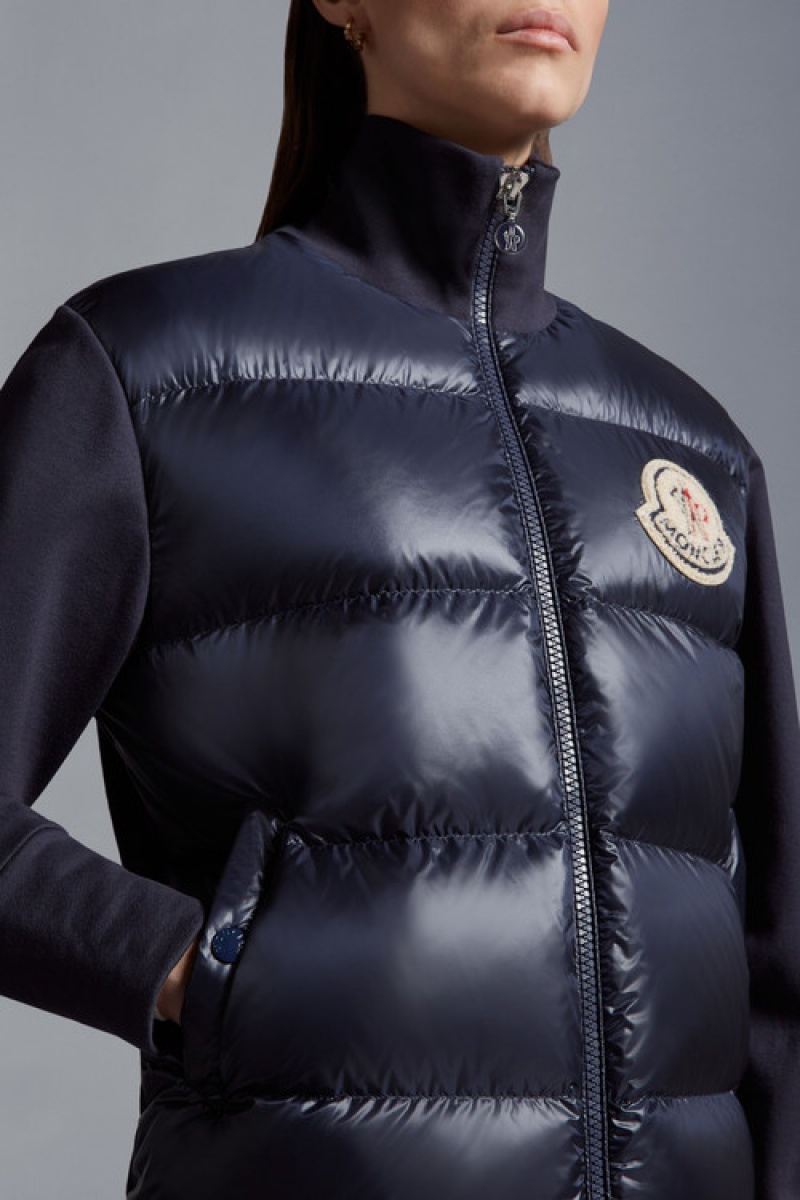 Sudaderas Moncler Acolchado Zip-up Mujer Azul Marino Azules | NFOK-75610