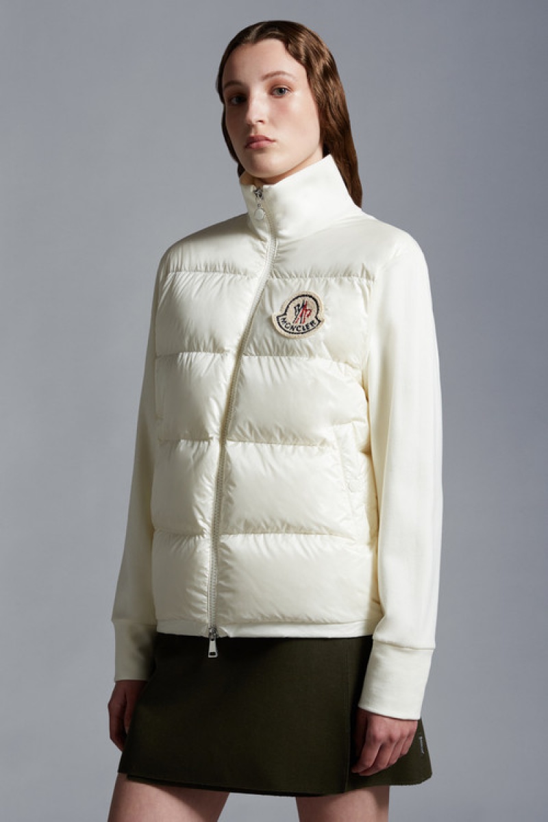 Sudaderas Moncler Acolchado Zip-up Mujer Blancos | ZABG-26498