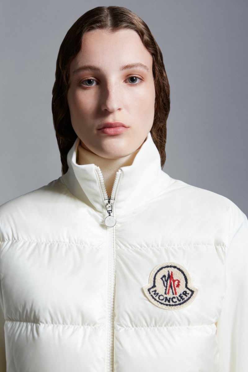 Sudaderas Moncler Acolchado Zip-up Mujer Blancos | ZABG-26498