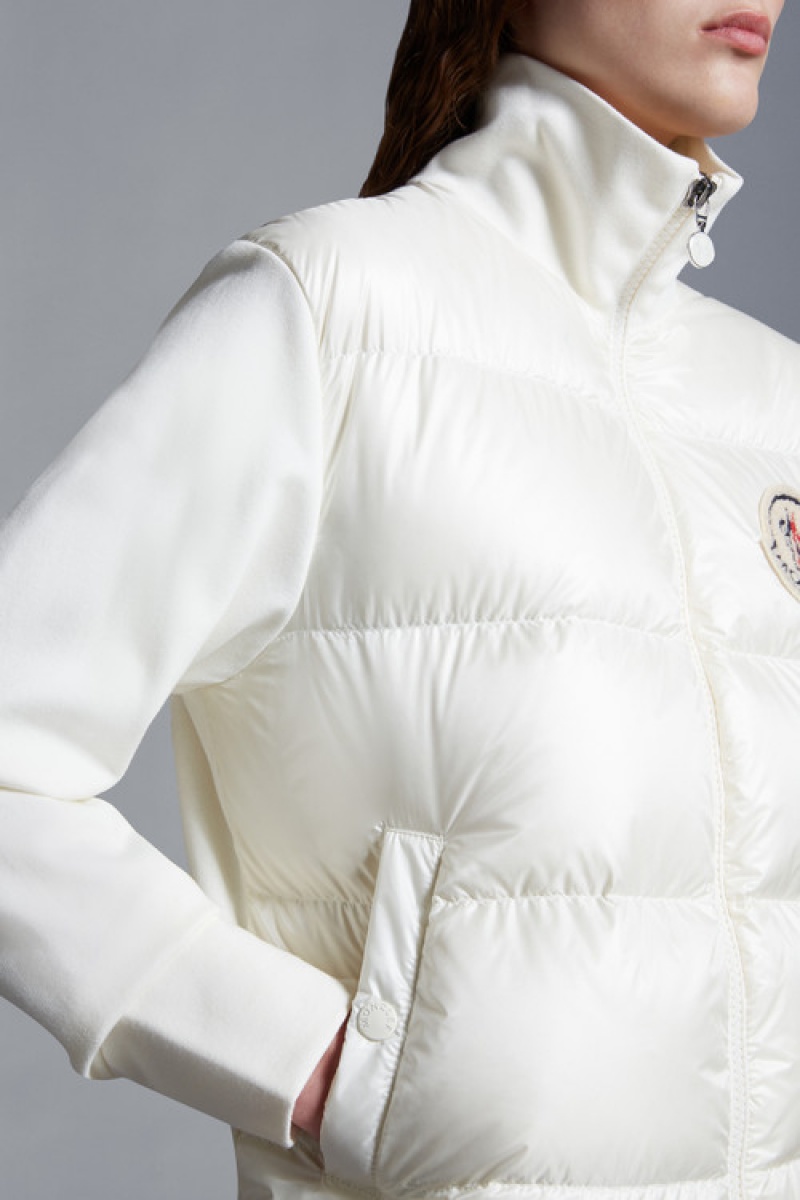 Sudaderas Moncler Acolchado Zip-up Mujer Blancos | ZABG-26498