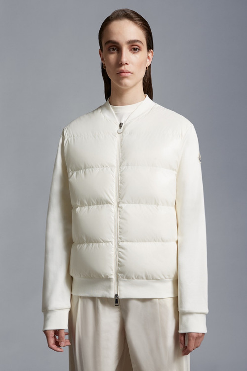 Sudaderas Moncler Acolchado Zip-up Mujer Blancos | NJFA-73658