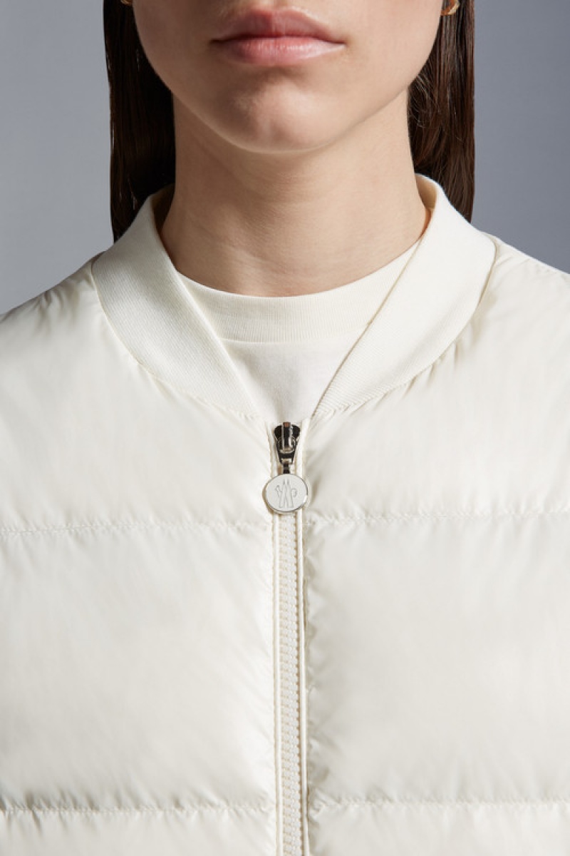 Sudaderas Moncler Acolchado Zip-up Mujer Blancos | NJFA-73658