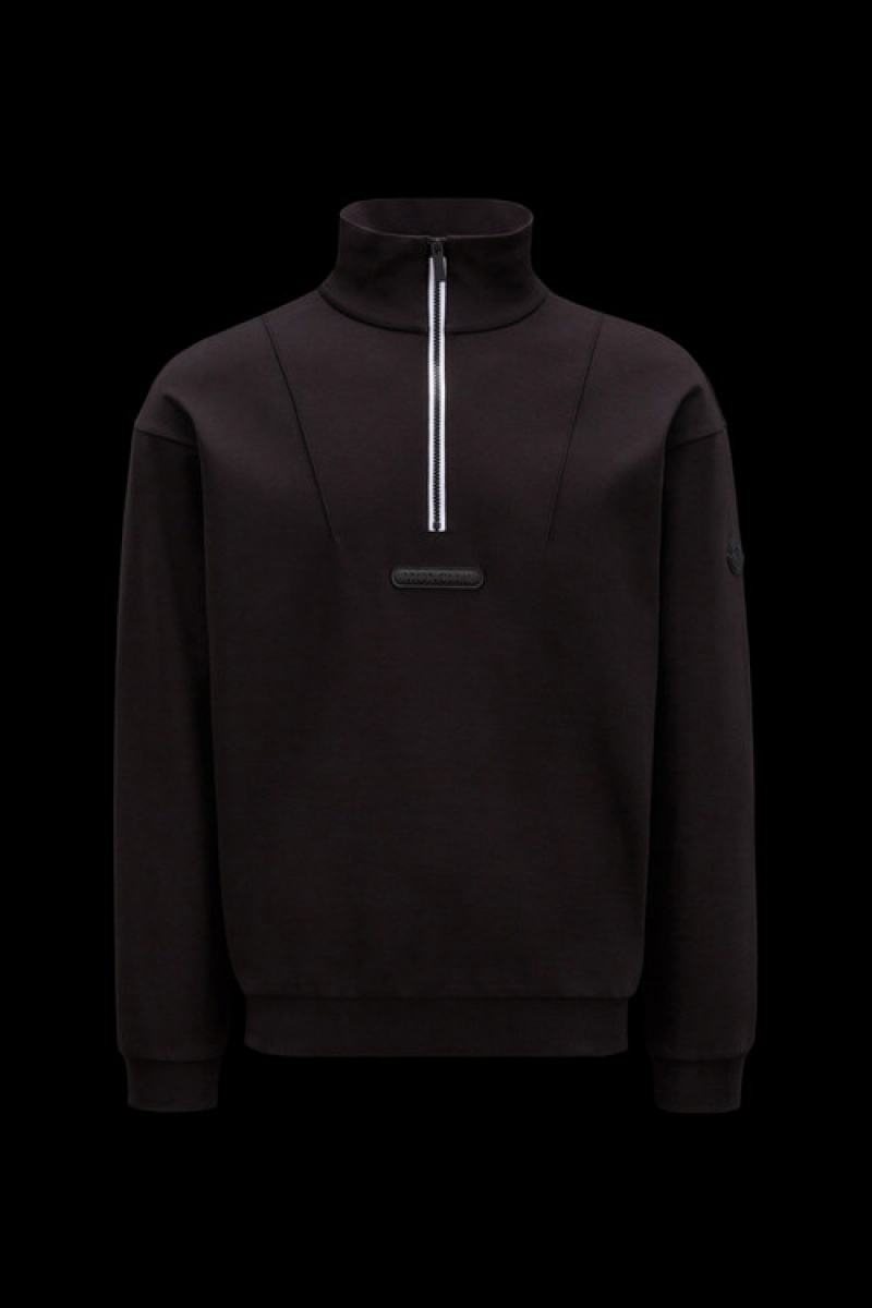 Sudaderas Moncler Fleece High Neck Hombre Negros | DOMZ-54906