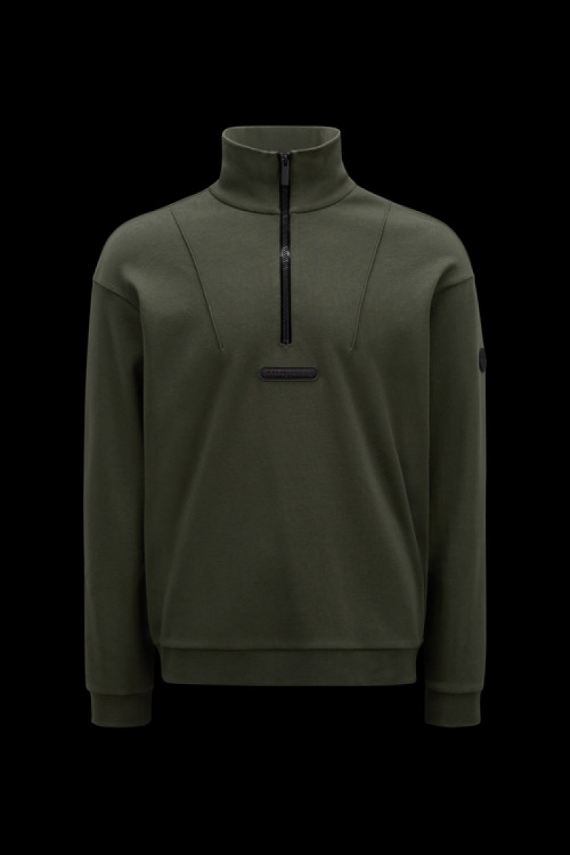 Sudaderas Moncler Fleece High Neck Hombre Verdes Oscuro | WHUC-52486