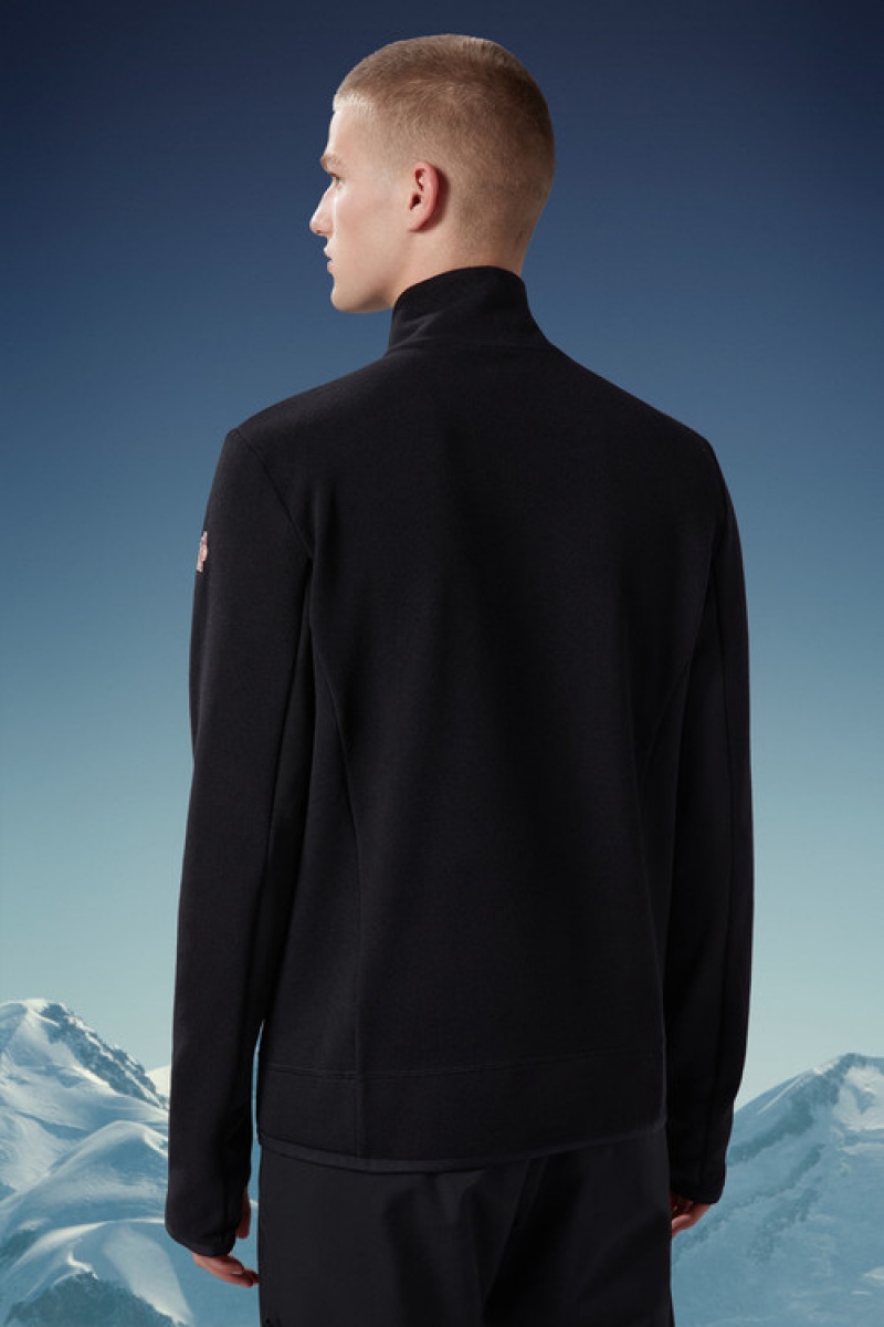 Sudaderas Moncler Fleece Turtleneck Hombre Negros | GOHJ-30791