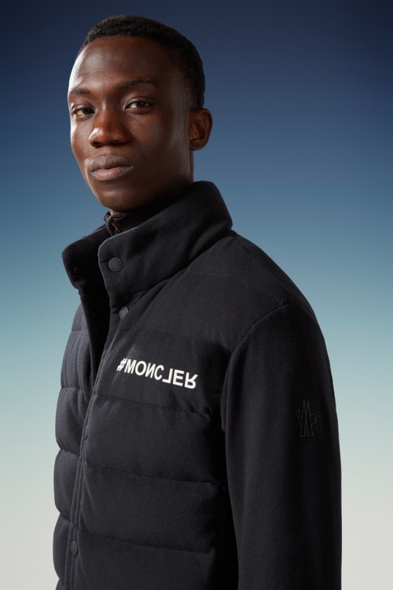 Sudaderas Moncler Fleece Zip-up Hombre Negros | MVAK-18024