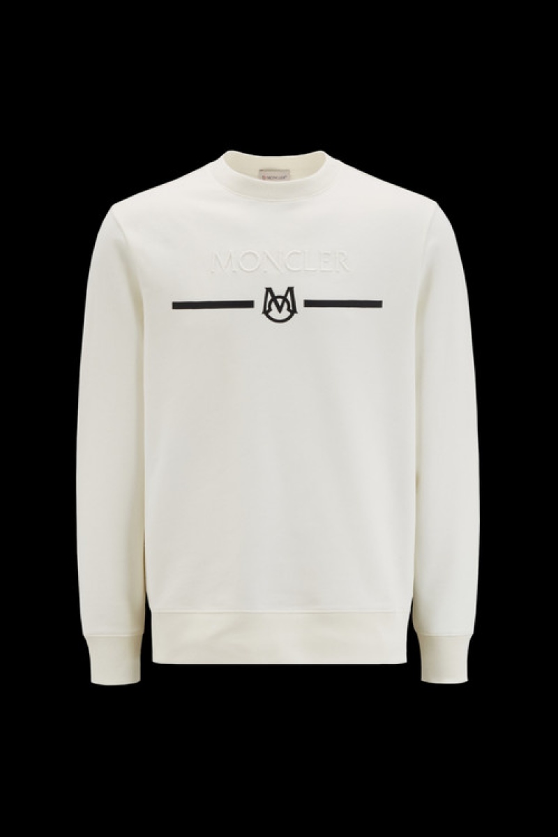 Sudaderas Moncler Logo Hombre Blancos | NKXT-69824