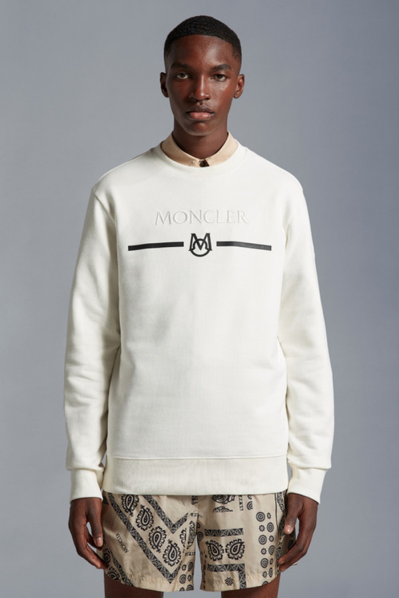 Sudaderas Moncler Logo Hombre Blancos | NKXT-69824