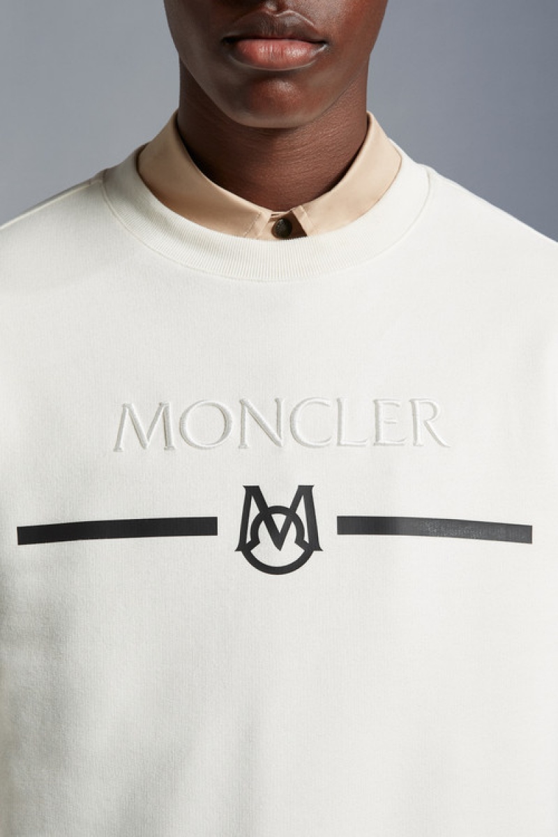 Sudaderas Moncler Logo Hombre Blancos | NKXT-69824