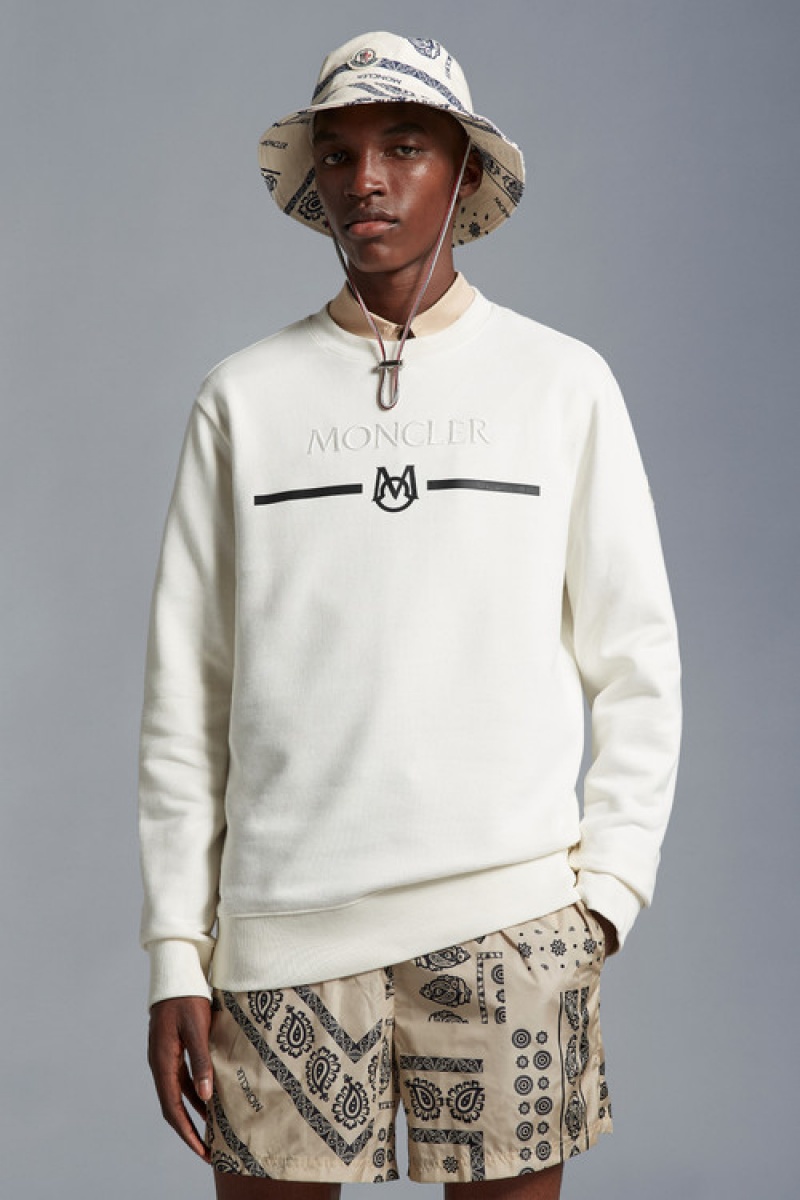 Sudaderas Moncler Logo Hombre Blancos | NKXT-69824