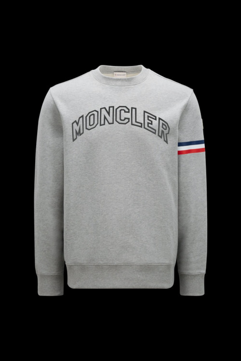 Sudaderas Moncler Logo Hombre Grises | CZEO-38719