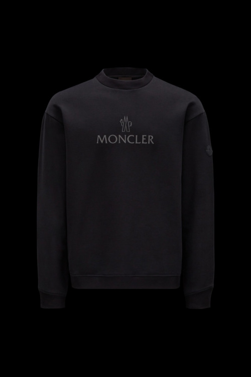 Sudaderas Moncler Logo Hombre Negros | AZOQ-87315