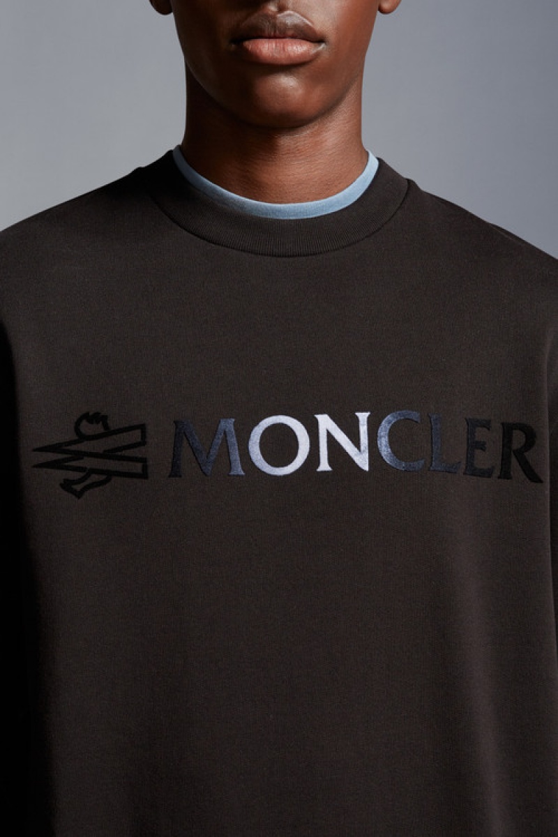 Sudaderas Moncler Logo Hombre Negros | DJHO-56982