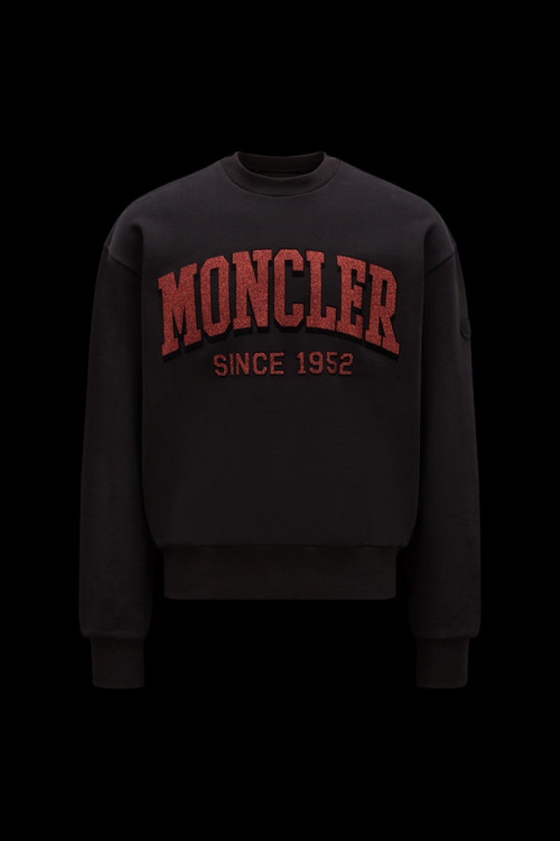 Sudaderas Moncler Logo Hombre Negros | MCEG-72436