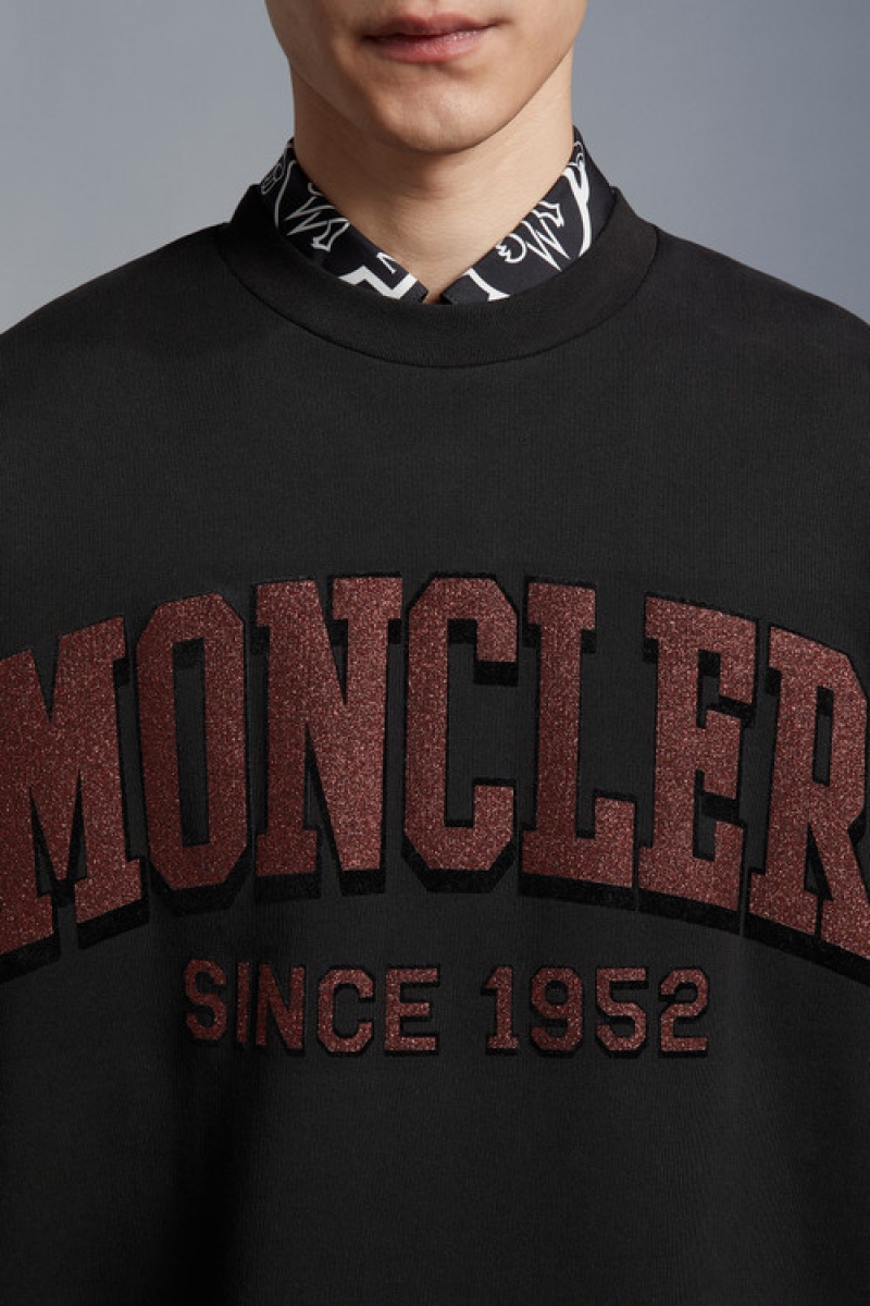 Sudaderas Moncler Logo Hombre Negros | MCEG-72436