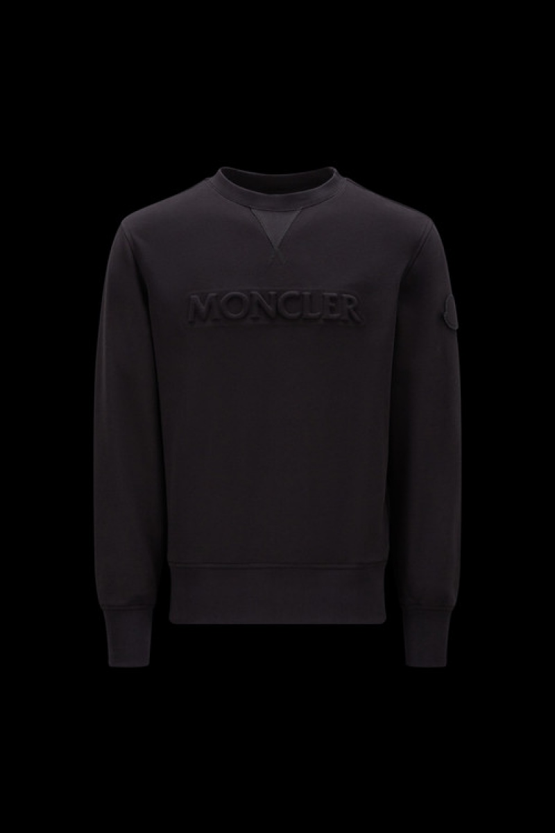 Sudaderas Moncler Logo Hombre Negros | MIRE-31940