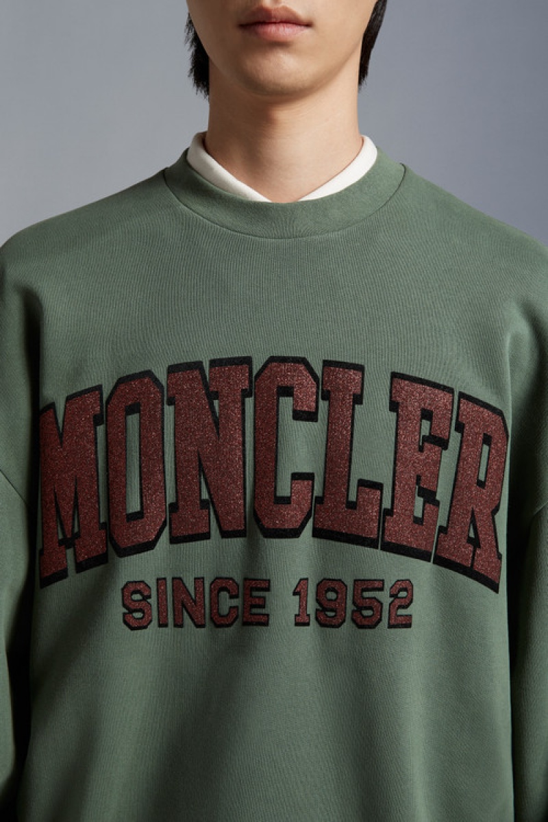 Sudaderas Moncler Logo Hombre Verdes | QVBS-10526