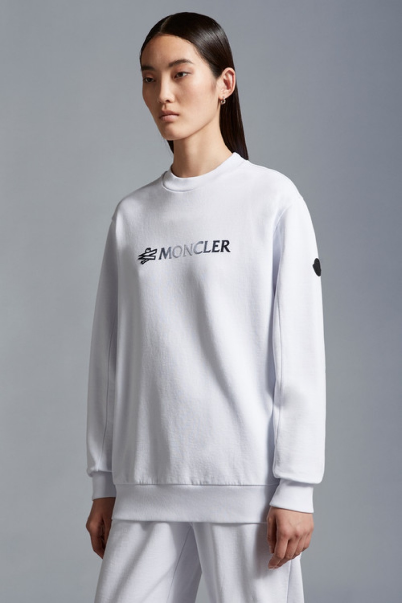 Sudaderas Moncler Logo Mujer Blancos | KFCY-56831