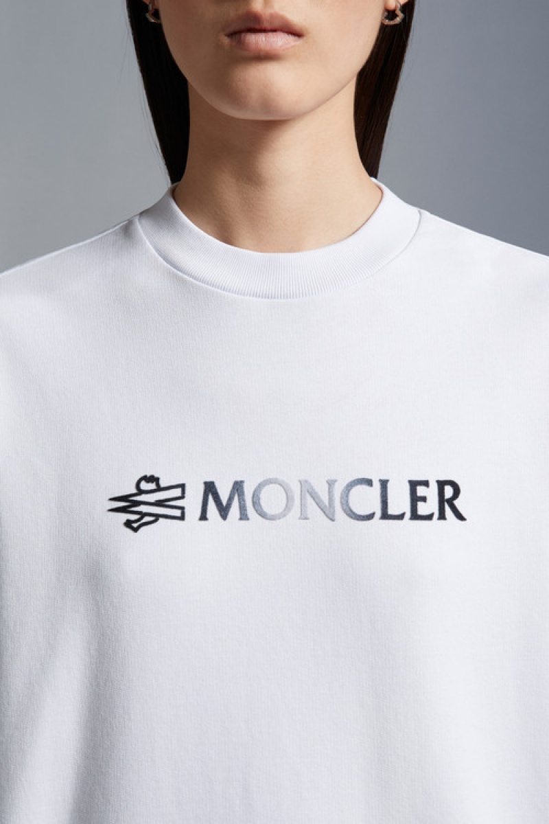 Sudaderas Moncler Logo Mujer Blancos | KFCY-56831