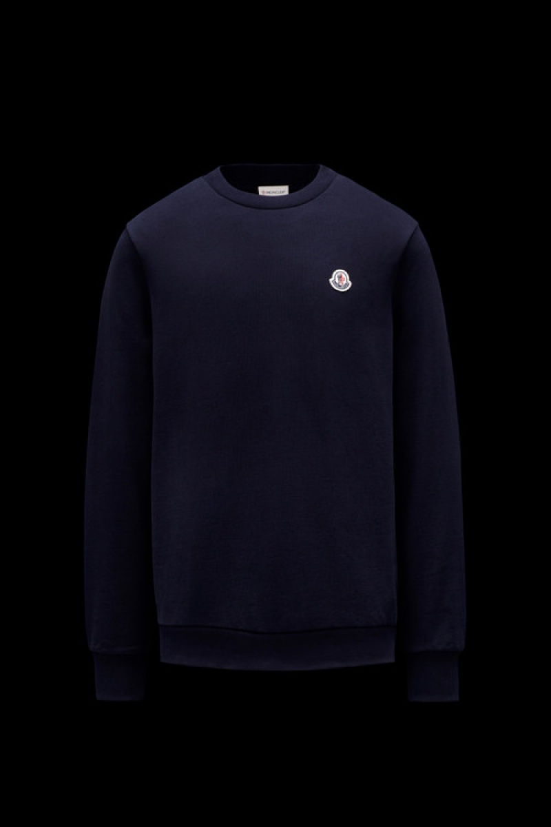 Sudaderas Moncler Logo Patch Hombre Azules | QOPK-13657