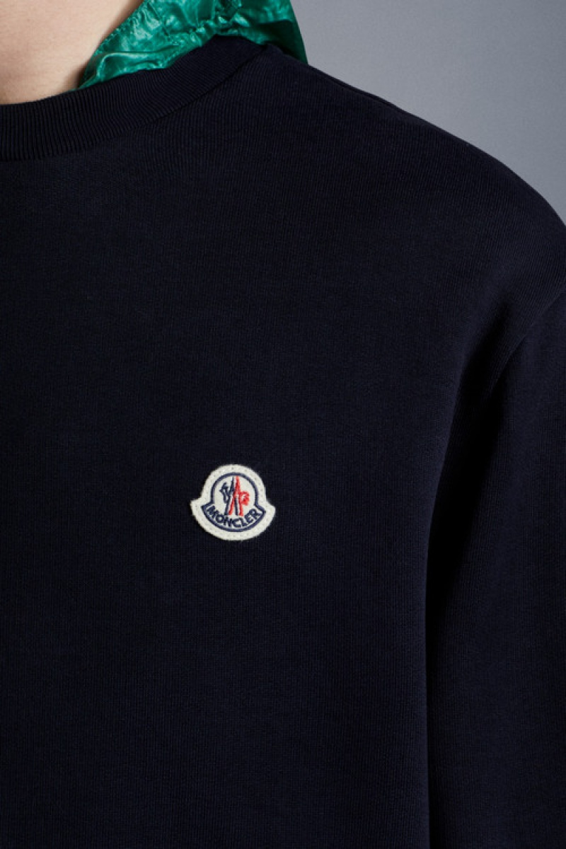 Sudaderas Moncler Logo Patch Hombre Azules | QOPK-13657