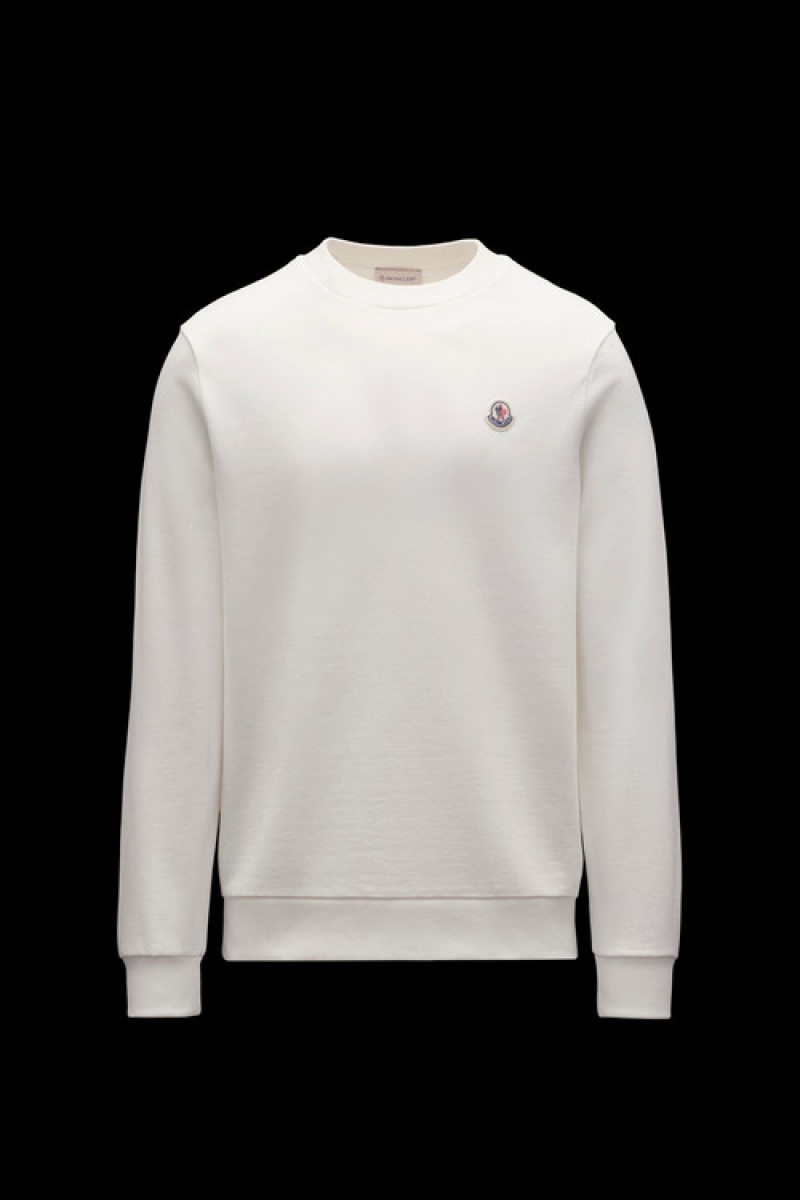 Sudaderas Moncler Logo Patch Hombre Blancos | BVDJ-23981