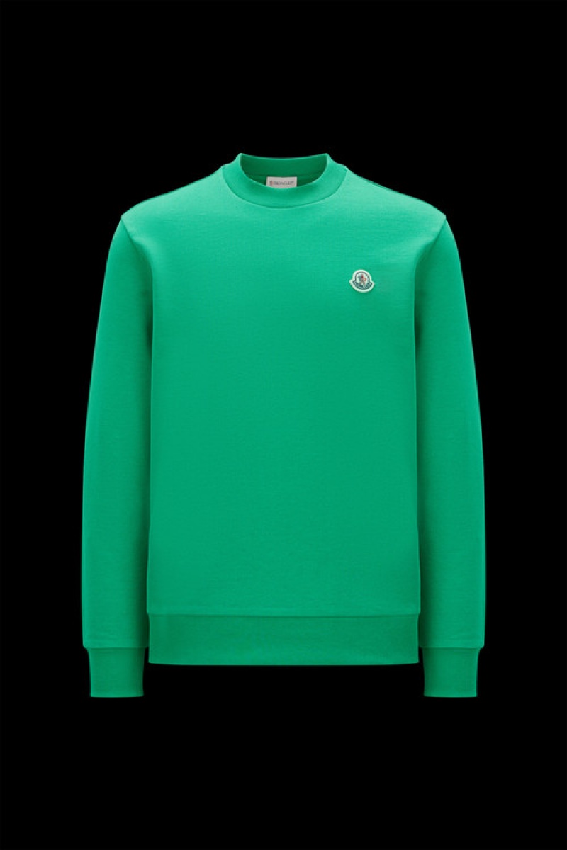 Sudaderas Moncler Logo Patch Hombre Verdes | INOJ-16350