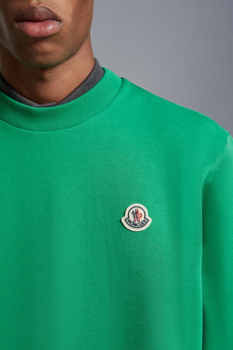 Sudaderas Moncler Logo Patch Hombre Verdes | INOJ-16350