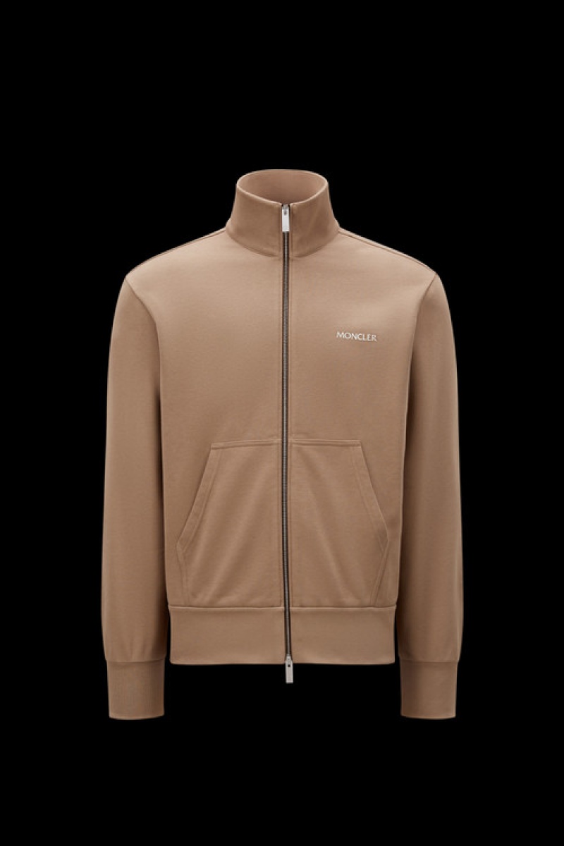 Sudaderas Moncler Logo Zip-up Hombre Marrom Beige | GLXF-18093