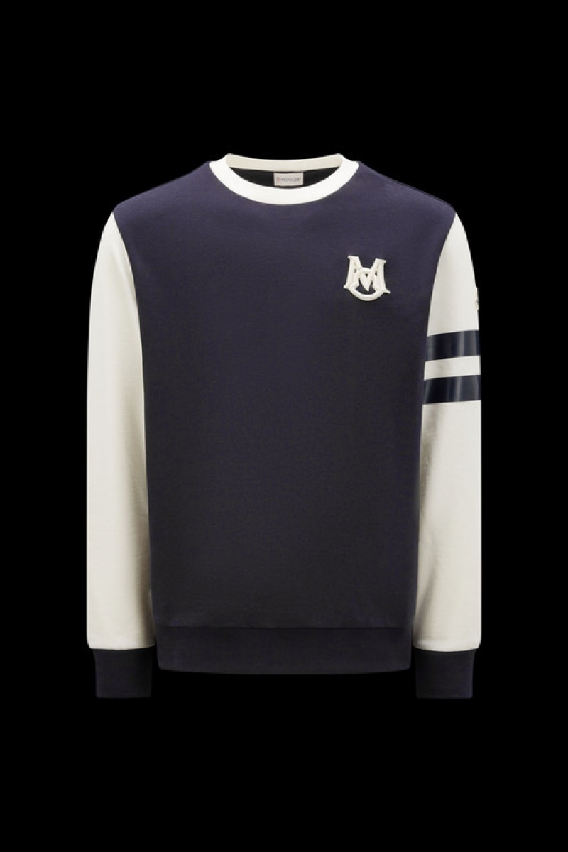 Sudaderas Moncler Monogram Hombre Azul Marino Azules | AEMC-15903