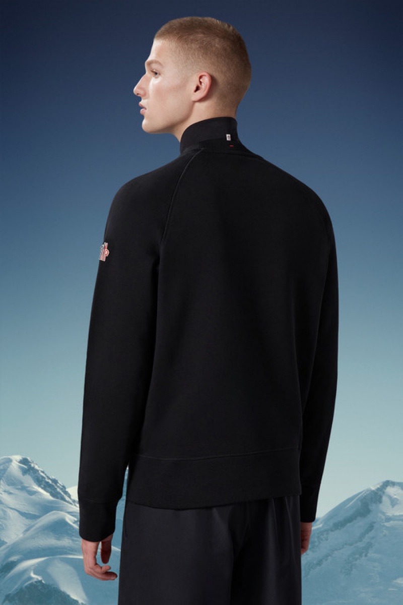 Sudaderas Moncler Mountain Logo Hombre Negros | LJAI-60342