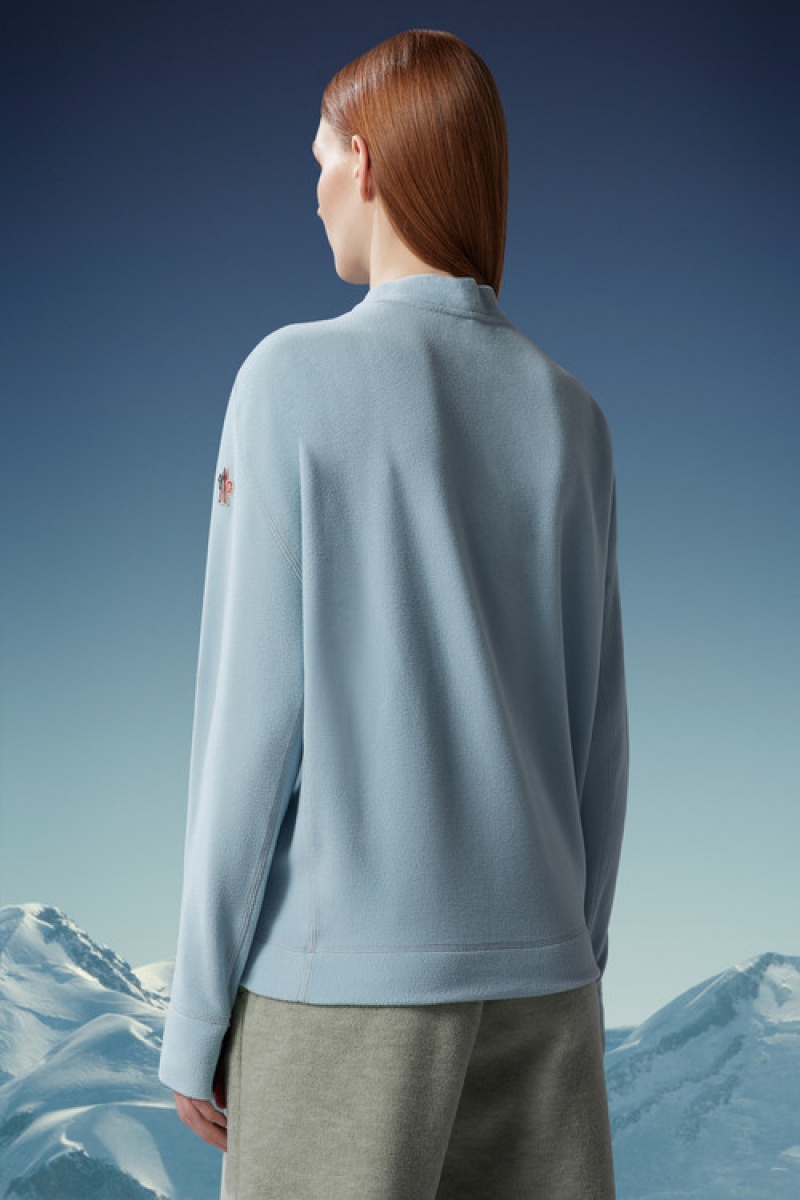 Sudaderas Moncler Mountain Logo Mujer Azules | KTDS-27081