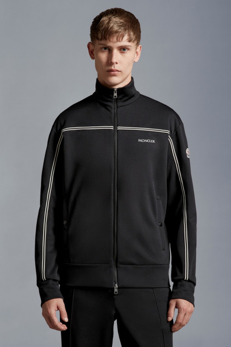 Sudaderas Moncler Triacetate Zip-up Hombre Negros | MZUG-02194