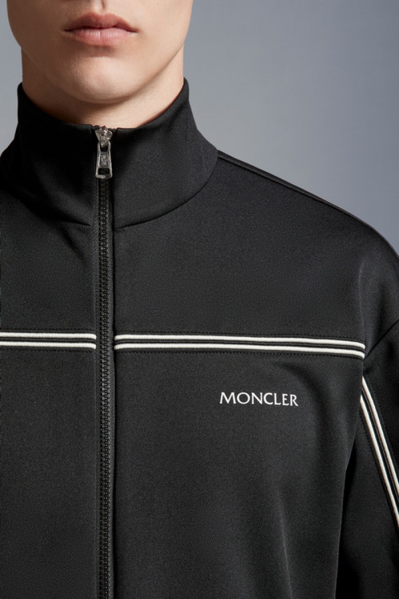 Sudaderas Moncler Triacetate Zip-up Hombre Negros | MZUG-02194