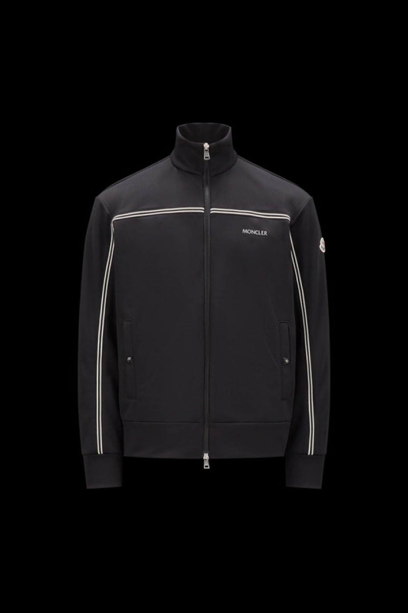 Sudaderas Moncler Triacetate Zip-up Hombre Negros | MZUG-02194