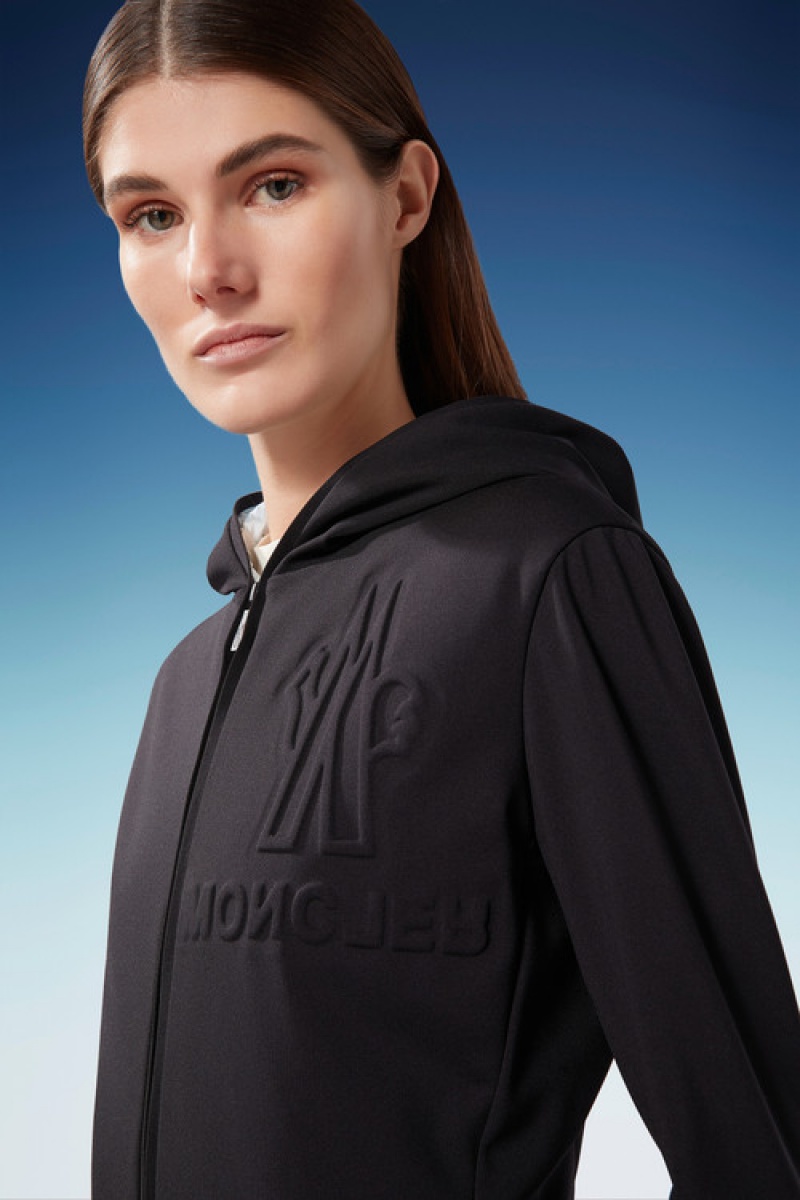 Sudaderas Moncler Zip-up Mujer Negros | BAWI-95684