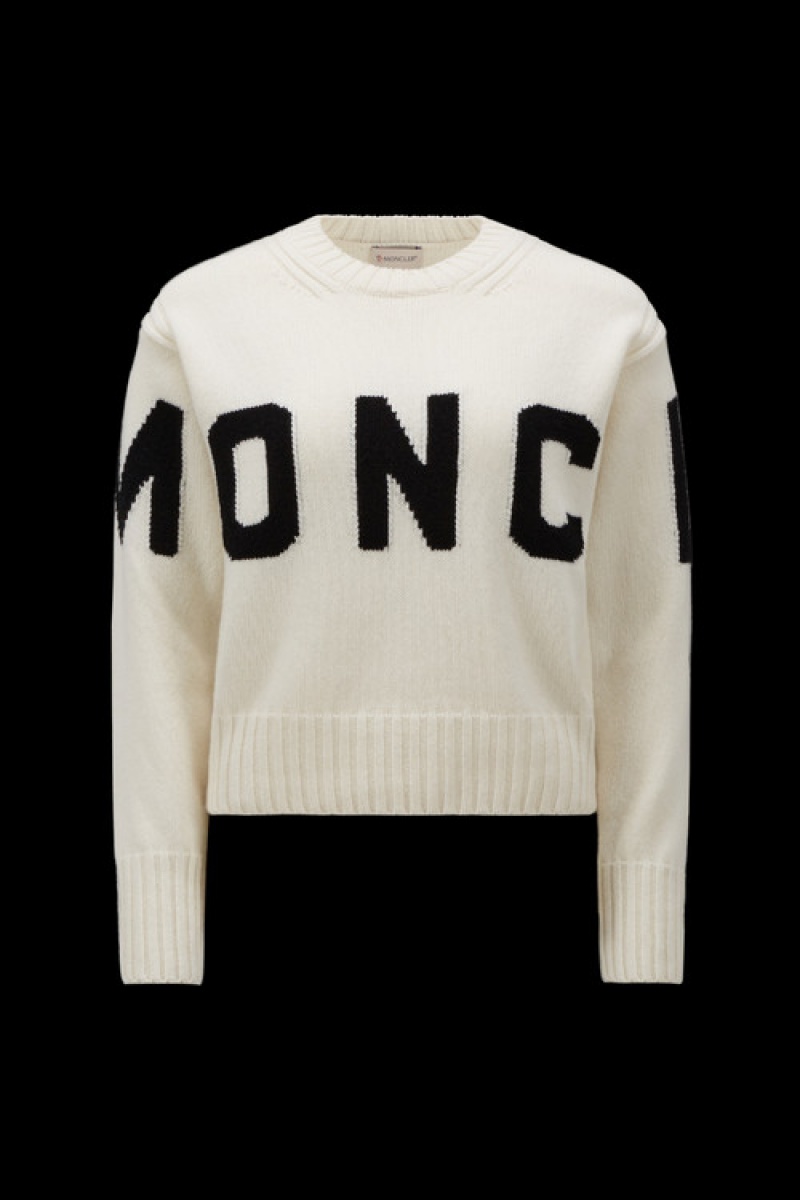 Suéteres Moncler Cashmere Blend Mujer Negros Blancos | PZWT-62180