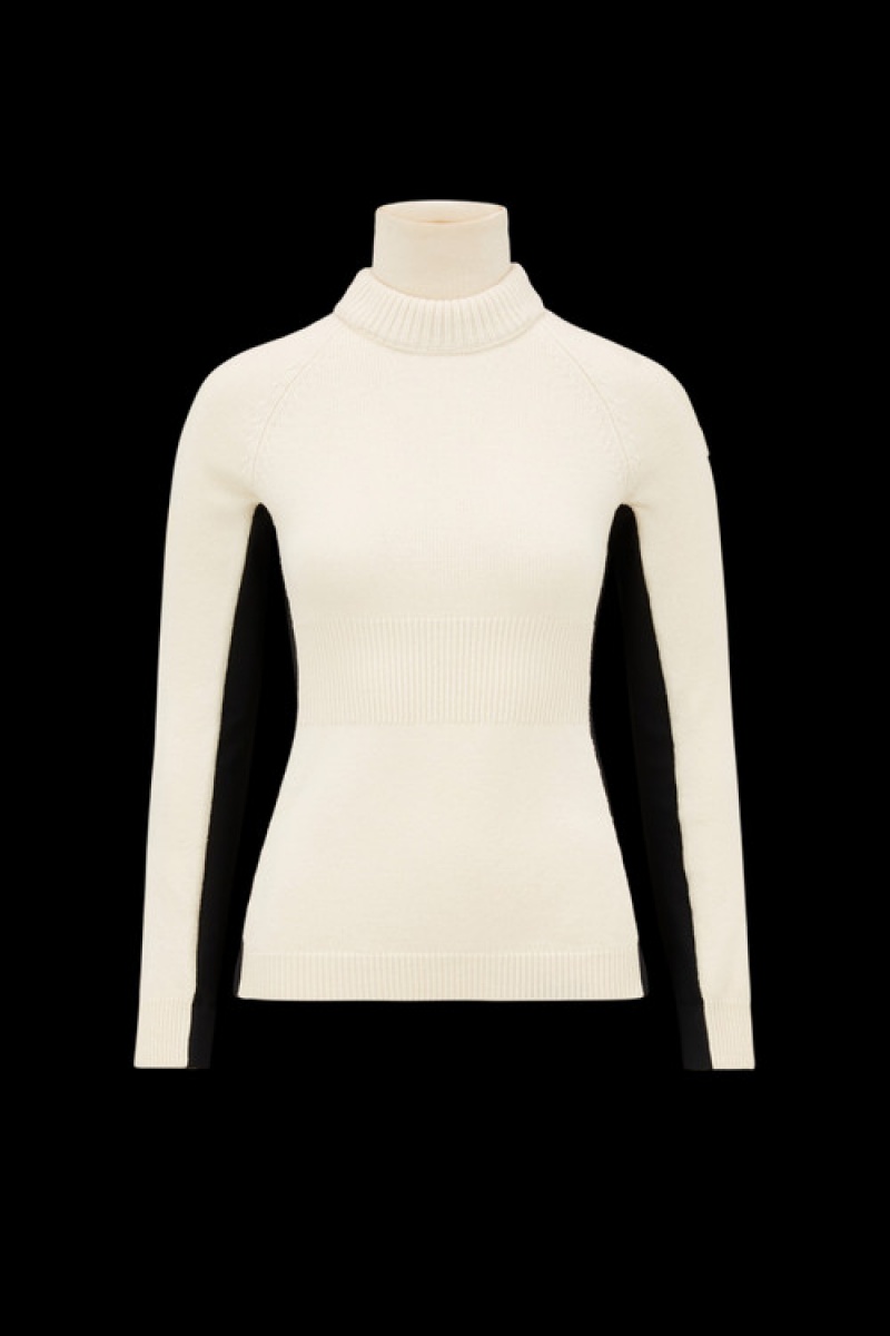 Suéteres Moncler Lana Turtleneck Mujer Blancos | PJSH-19285