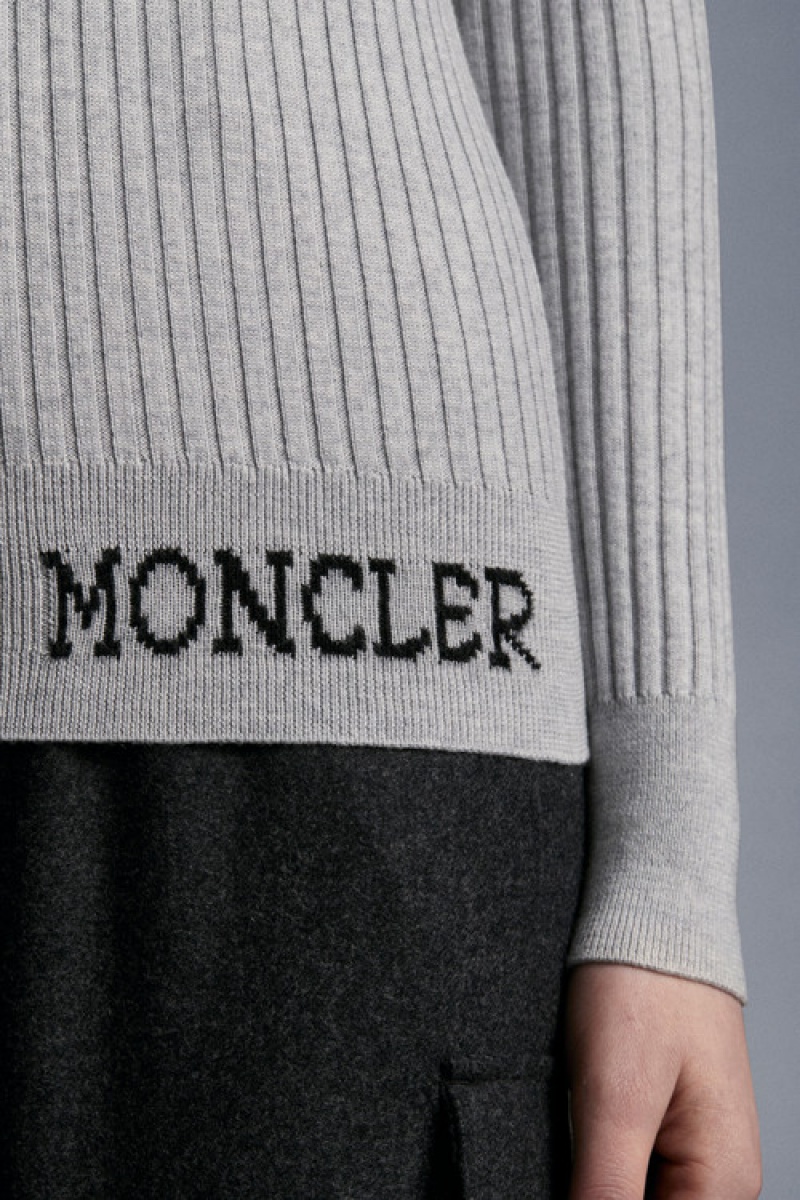 Suéteres Moncler Lana Turtleneck Mujer Grises Claro | GSJX-34760