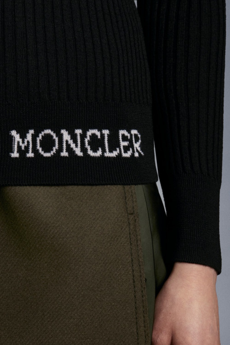 Suéteres Moncler Lana Turtleneck Mujer Negros | AUHS-61498