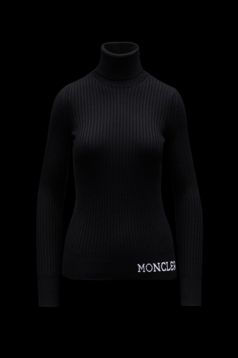 Suéteres Moncler Lana Turtleneck Mujer Negros | AUHS-61498