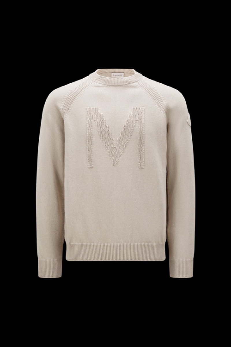 Suéteres Moncler Monogram Hombre Beige | LOIK-59362