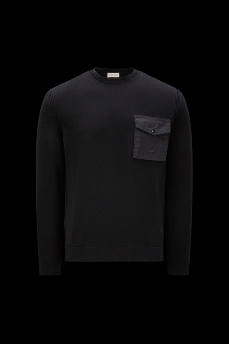 Suéteres Moncler Sueter With Pocket Hombre Negros | GXIF-78214