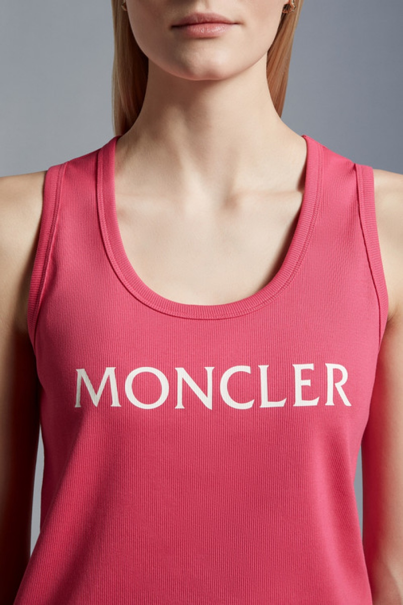 Tank Top Moncler Logo Tank Top Mujer Fucsia | PGWY-03198