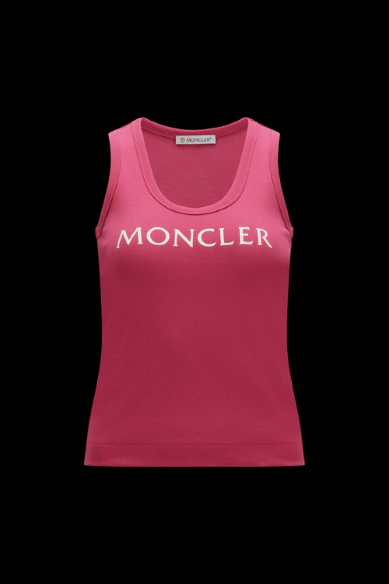 Tank Top Moncler Logo Tank Top Mujer Fucsia | PGWY-03198