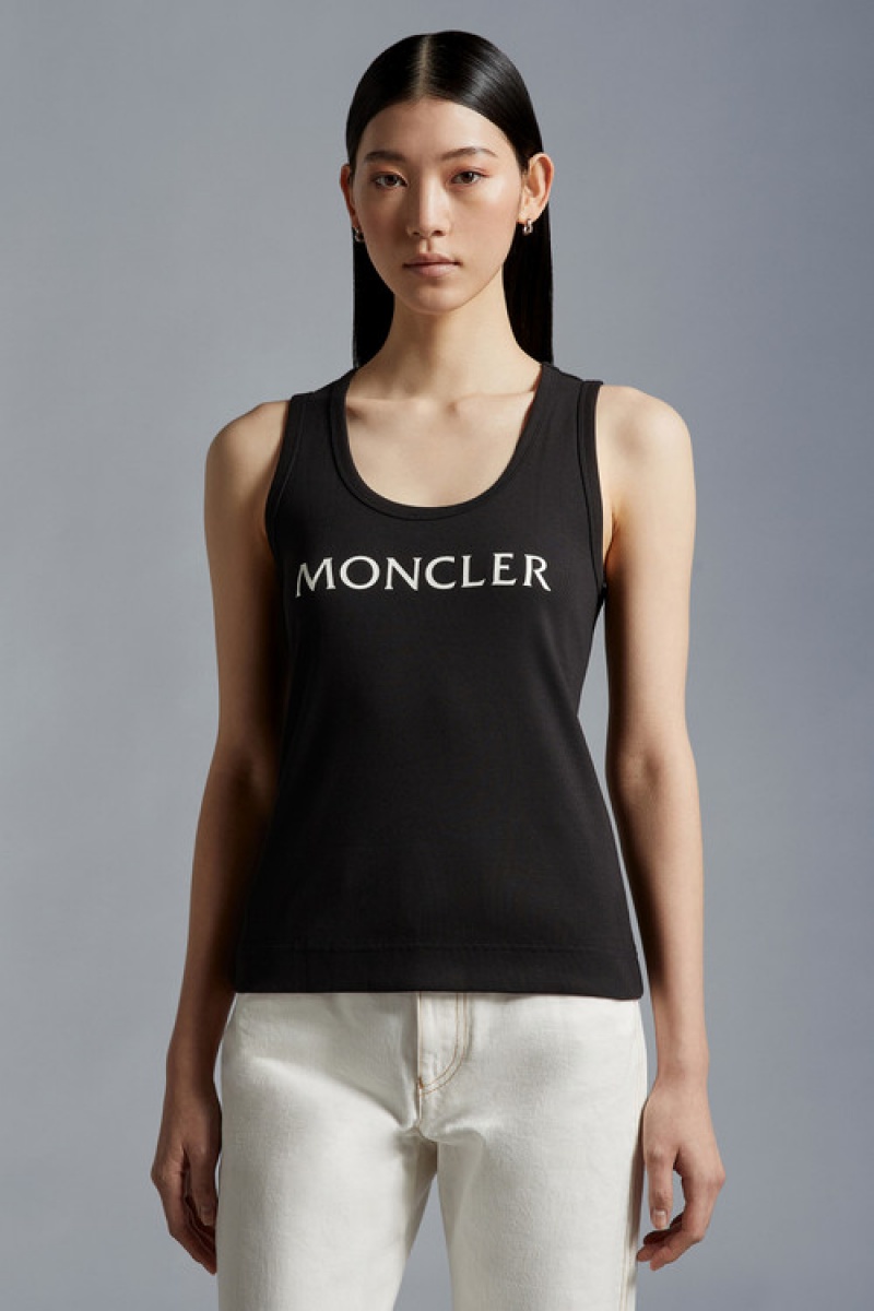 Tank Top Moncler Logo Tank Top Mujer Negros | YNTC-19387