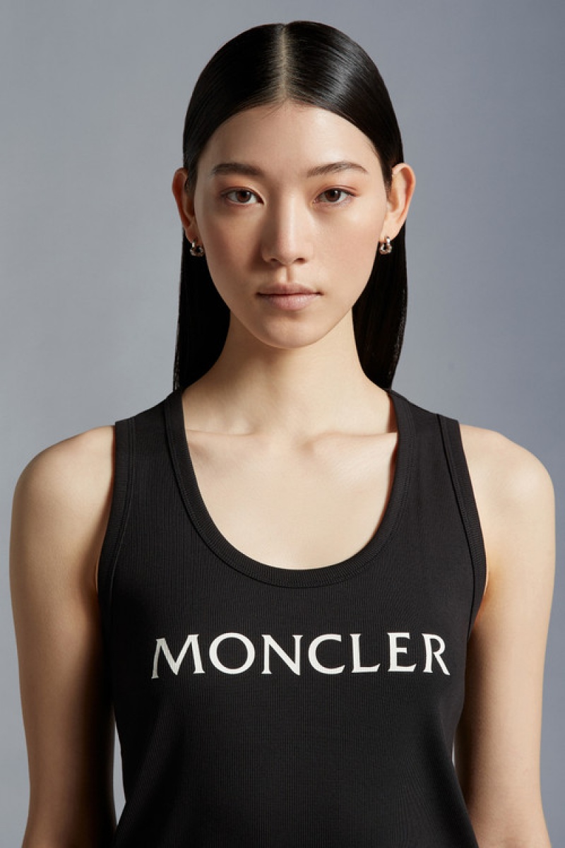 Tank Top Moncler Logo Tank Top Mujer Negros | YNTC-19387