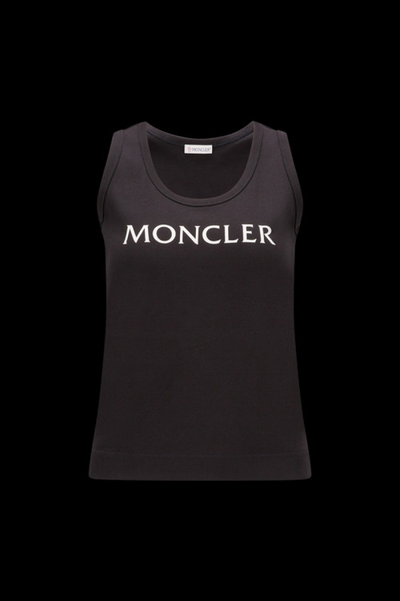 Tank Top Moncler Logo Tank Top Mujer Negros | YNTC-19387