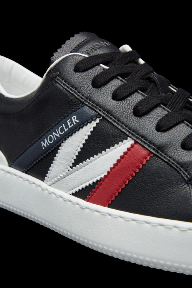 Tenis Moncler Monaco M Hombre Negros Blancos | VJKC-26953